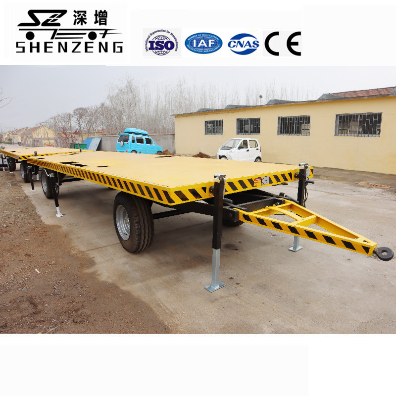 4吨平板拖车 转运平板运输拖车 平半挂车 可转向拖车底盘 全挂车