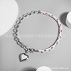 Ceramics, necklace heart-shaped, material engraved for beloved hip-hop style stainless steel, European style, Birthday gift
