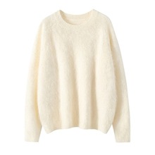 加厚100纯山羊绒衫女式圆领套头毛衣经典纯色内搭秋冬新款打底衫