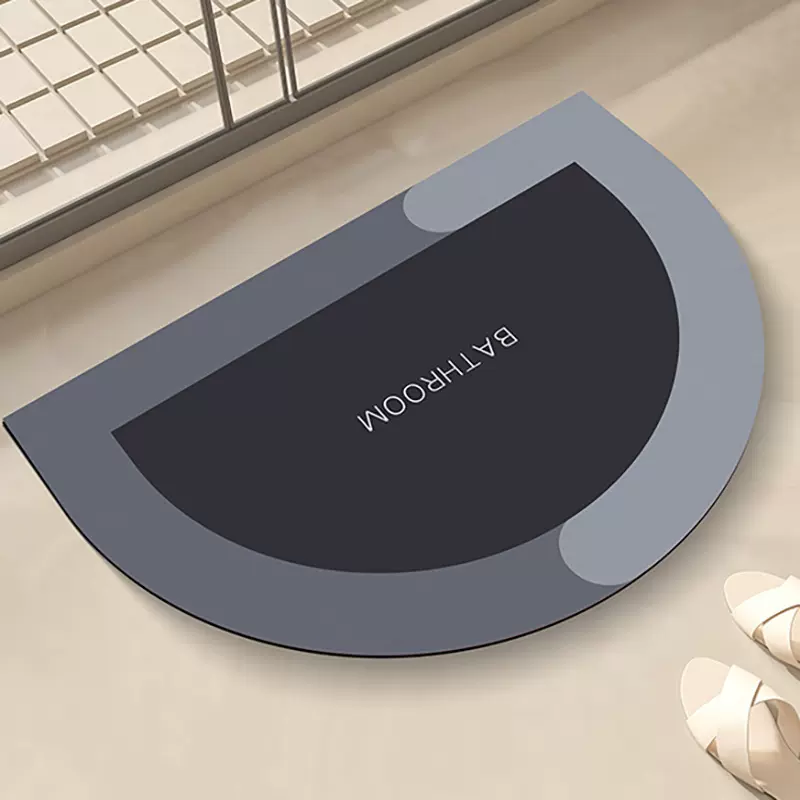 半圆浴室硅藻泥吸水软垫卫生间进门口防滑脚垫家用厕所速干地毯