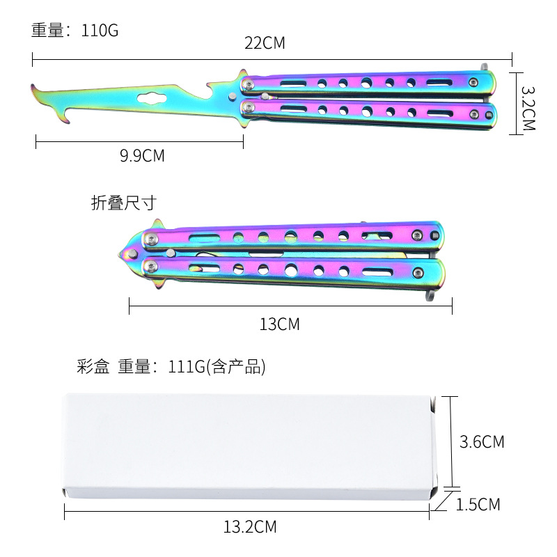 Fábrica al por mayor de acero inoxidable plegable neumático de coche gancho de limpieza de piedra gancho de excavación de piedra herramienta de recolección de piedra cuchillo de práctica de hoja sin abrir