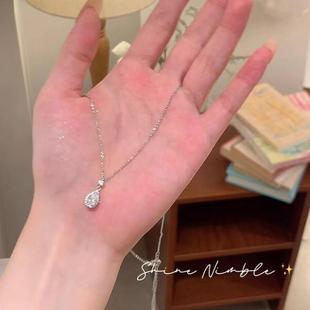 Water Drop Necklace Women's Anti-Falling Anti-Allergy Niche Design High-Level Girlfriend Clavicle Chain Pendant Gift for Girlfriend