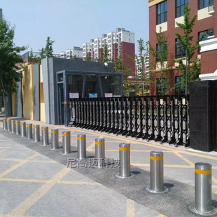 School Door Electric Lift Column Remote Control Telescopic Hydraulic Isolation Car Stop Stainless Steel Finished Car Stop Manufacturer