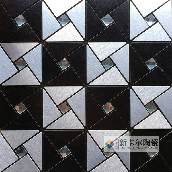 흑백 풍차 + 실버 다이아몬드 모델 B - 접착식 뒷면 포함