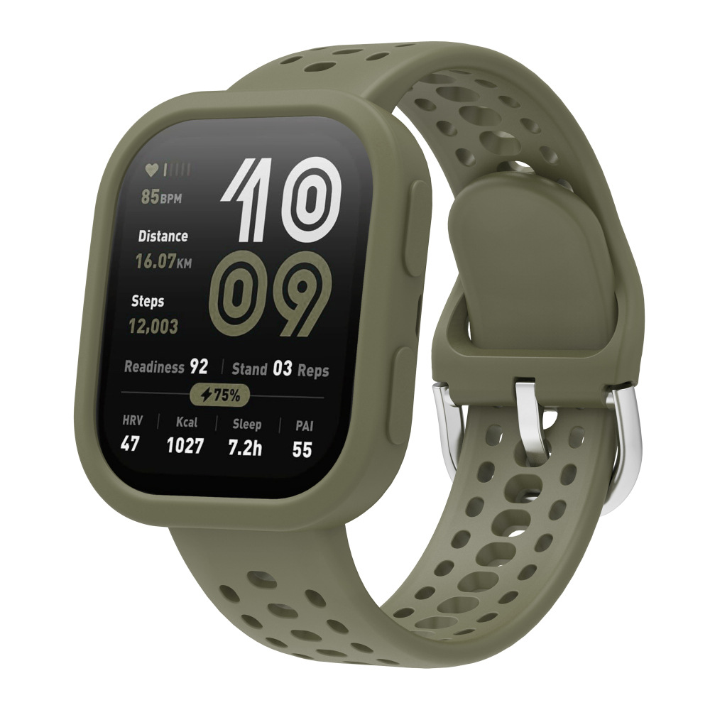 Suitable for Huami Amazfit Bip6 Silicone Watch Strap A243 Smart Sports Breathable Wristband Protective Case 4