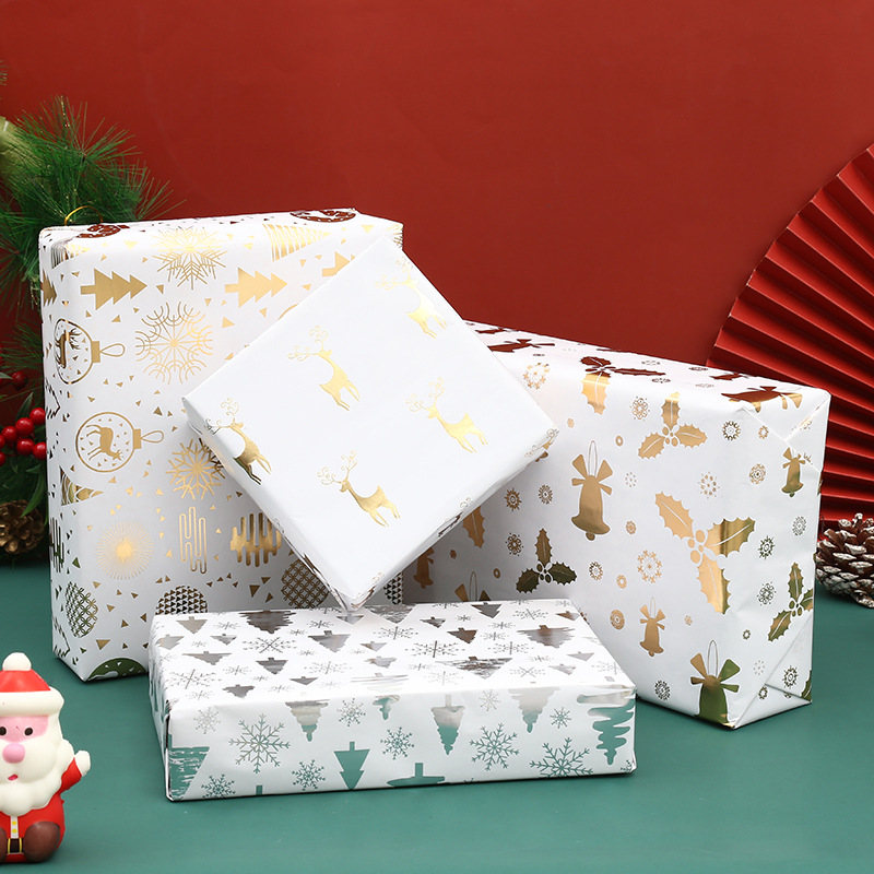 Papel de regalo de impresión simple papel de regalo al por mayor oro espesado cumpleaños papel de regalo de Navidad