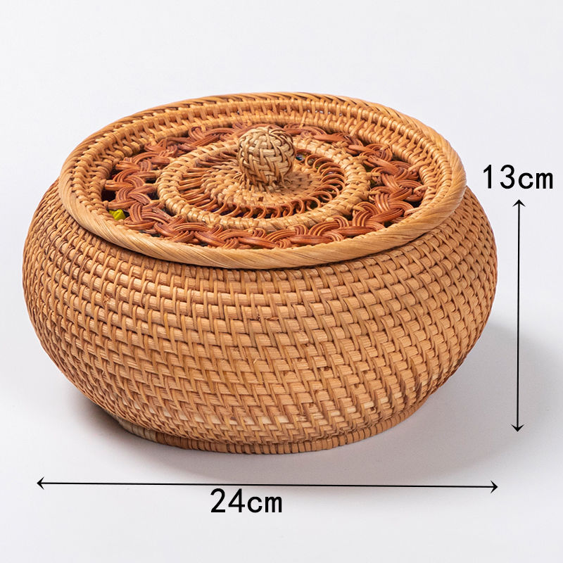 Caja de caña vietnamita, caja de bocadillos, canasta de almacenamiento, caja de acabado de escritorio, pan al vapor de frutas, canasta de almacenamiento, estilo retro