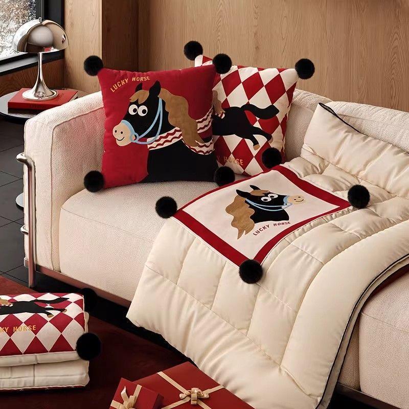 Little Pony Fuji Red 2025 Year of the Horse Pillow Blanket 2-in-1 Thick Blanket for Car and Office Use Little Pony Fuji Red 2025 Year of the Horse Pillow Blanket 2-in-1 Thick Blanket for Car and Office Use
