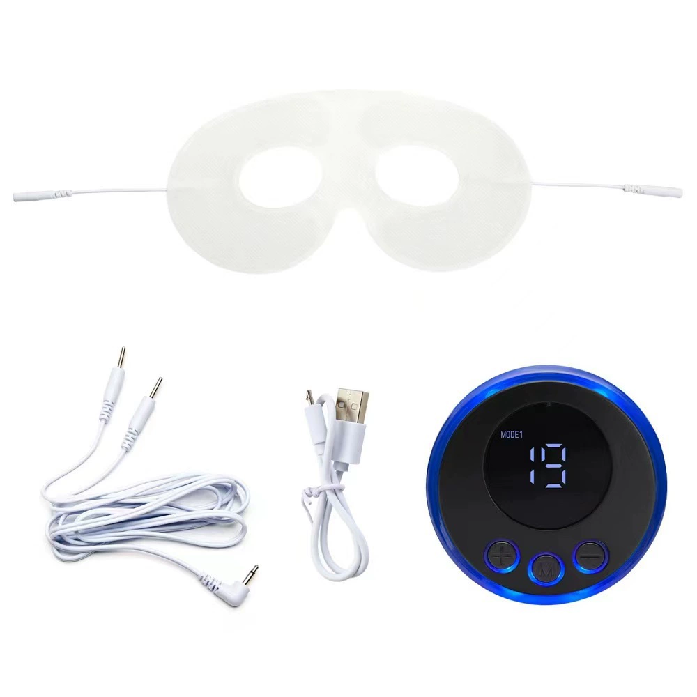 EMS Eye Massager Device, Portable Eye Therapy Controller with Gel Pads, Compact