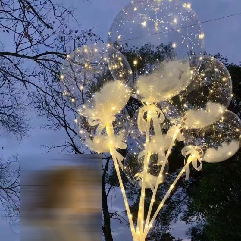 [작은 흰색 상자 모델] 따뜻한 램프 흰색 깃털 모델 + 배터리 + 리본