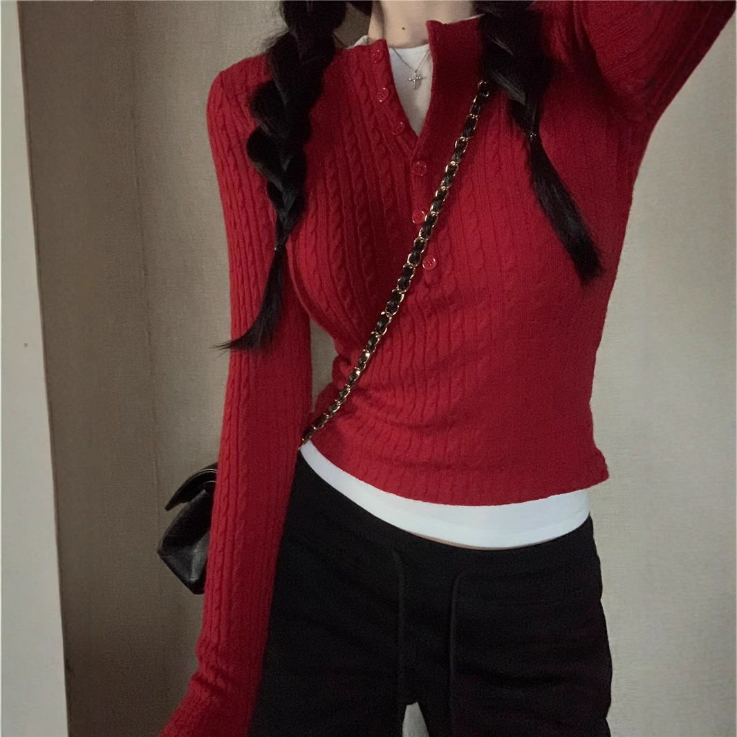 Knitted fitted sweater