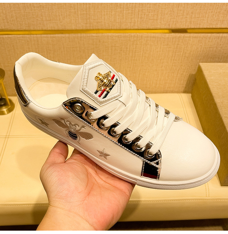 Herren Leder Sneaker Weiß Flach Alltag Freizeitschuhe Herren_voghion.com