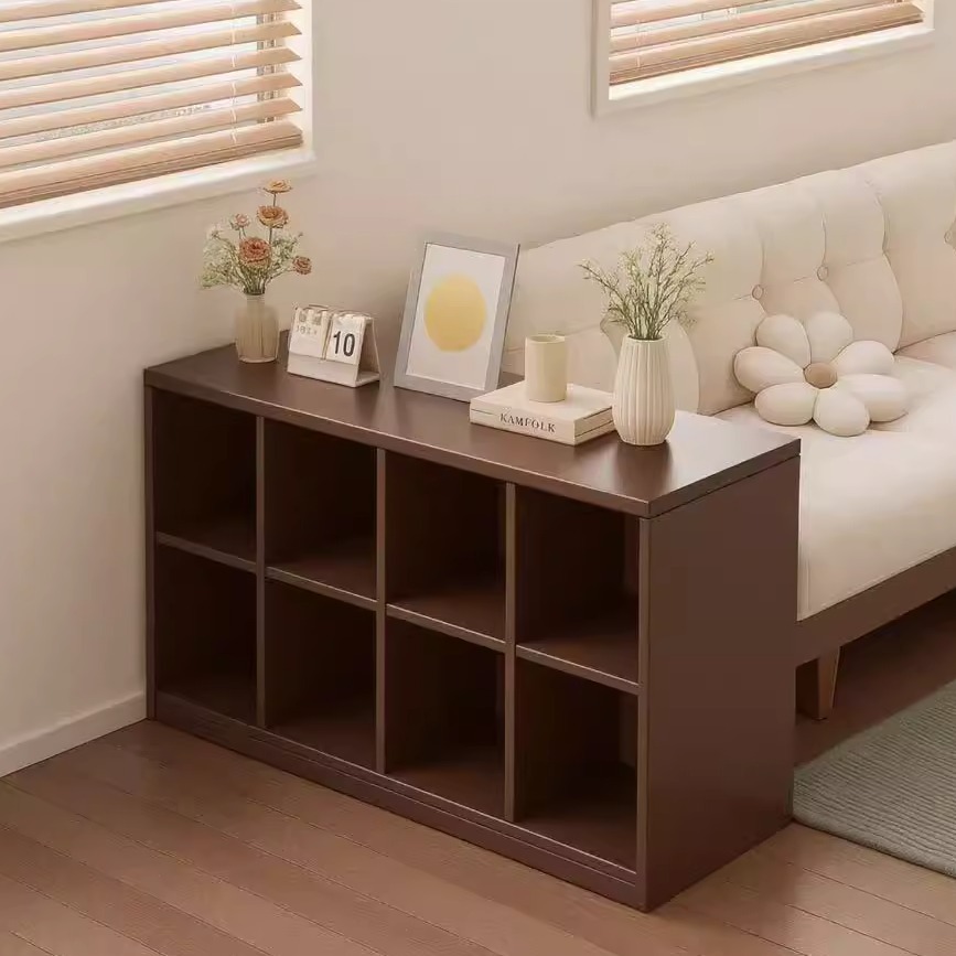 Bookcase Storage Cabinet Living Room Wall Sofa Side Cabinet Storage Cabinet Low Cabinet Household Floor-Standing Bookshelf Simple Lattice Cabinet