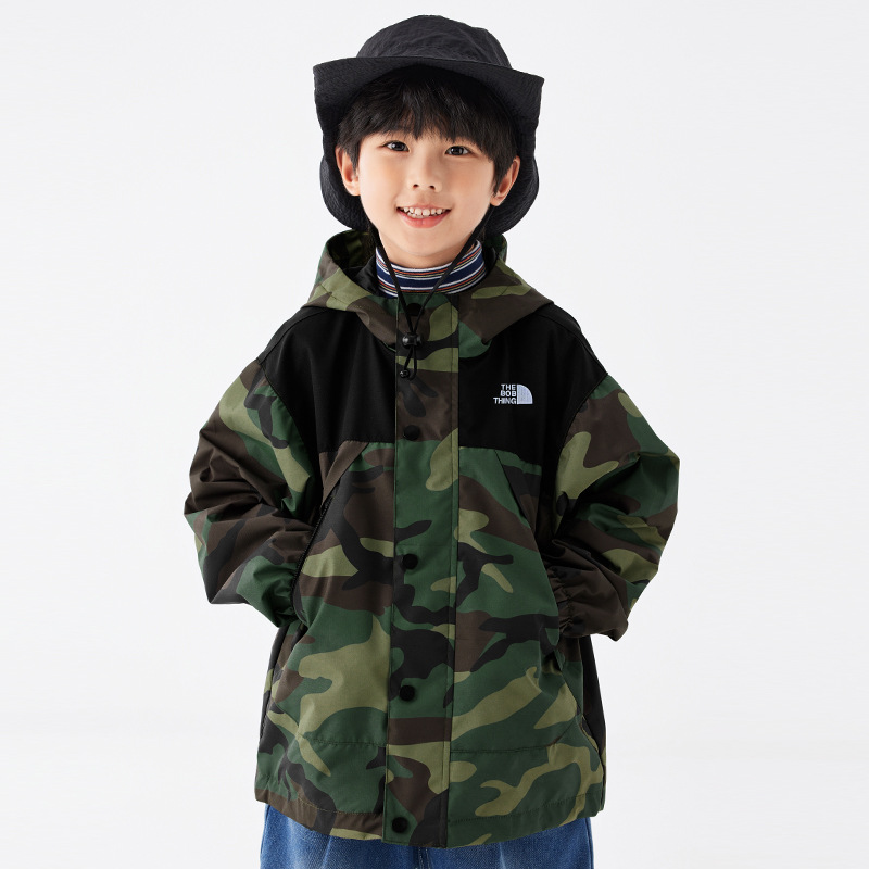 (2개) EK 아동복 3 방 위장 소년 재킷 서양식 큰 어린이 느슨한 폭행 패션 브랜드 듀폰 테플론