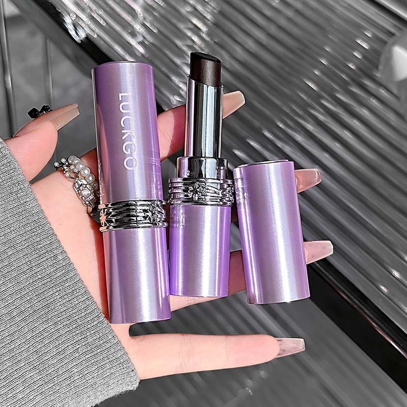 Cross-Border Luckgo Black Rose Magic Non-Stick Lipstick Natural Look Colorful Clear Moisturizing Glass Lip Makeup