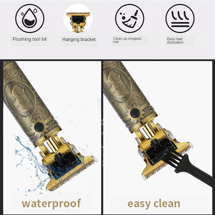 Cross-border engraving oil head push set electric hair clipper household electric clipper hair salon special digital display electric clipper wholesale