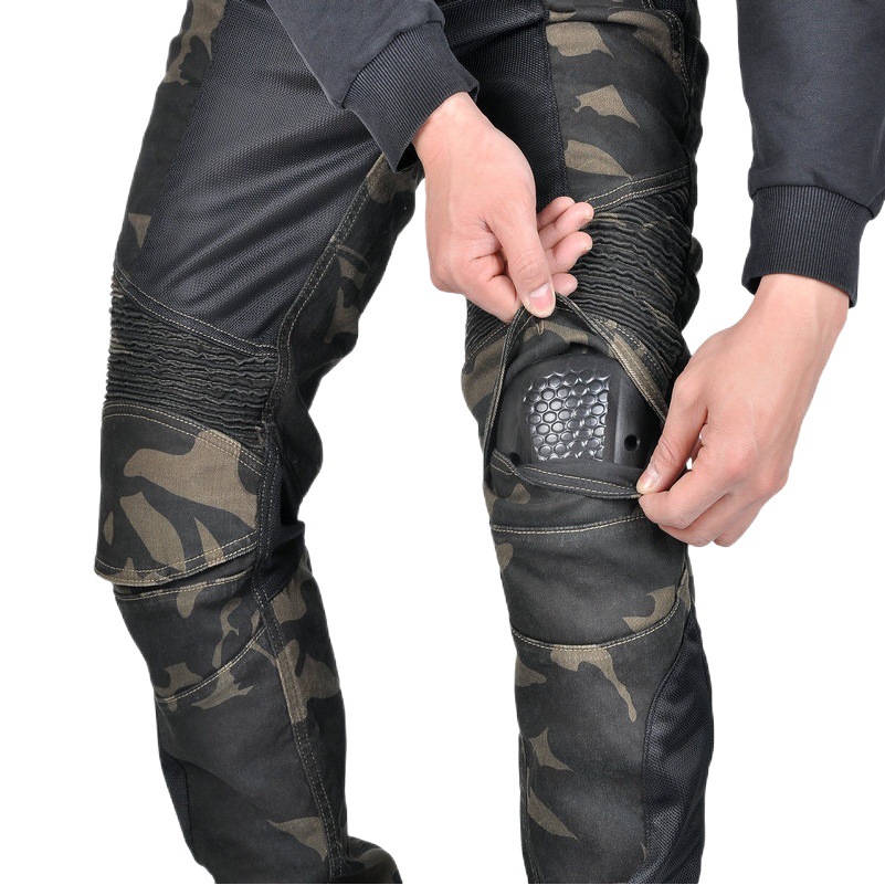 VOLERO motocicleta jeans casual vintage motocicleta pantalones camuflaje verano malla transpirable resistente a la caída ciclismo Pantalones