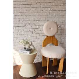 嘻物所 现代简约圆形边几小茶几可移动设计浅绿色民宿咖啡馆小桌