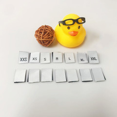 Label the XXS size clothing on the dress with BAL code number, hang tag, ready-to-wear letter code label, Baji collar label, size fabric tag.