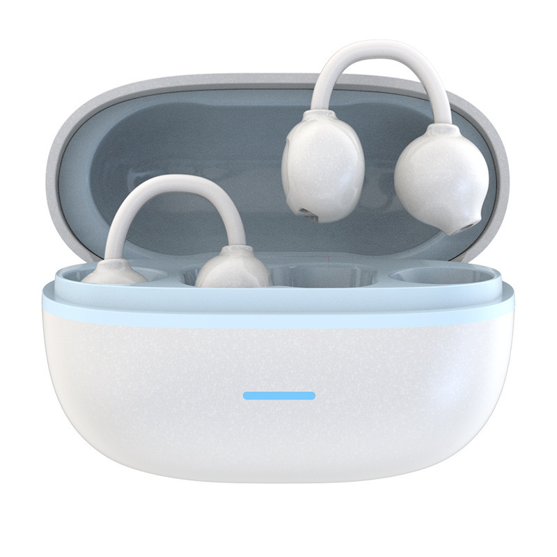 人気の D04 ノンインイヤー イヤークリップ ワイヤレス Bluetooth ヘッドセット アウトドア スポーツ ランニング 超長バッテリー寿命 ギフト|undefined