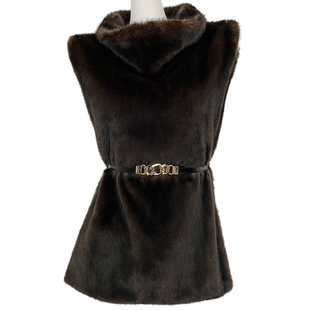 Women's Clothing Short Imitation Mink Fur VestWomen's Faux Fur Vest Winter Short Sleeveless Jacket - Warm & Stylish Coat For Casual & Office Wear_voghion.com