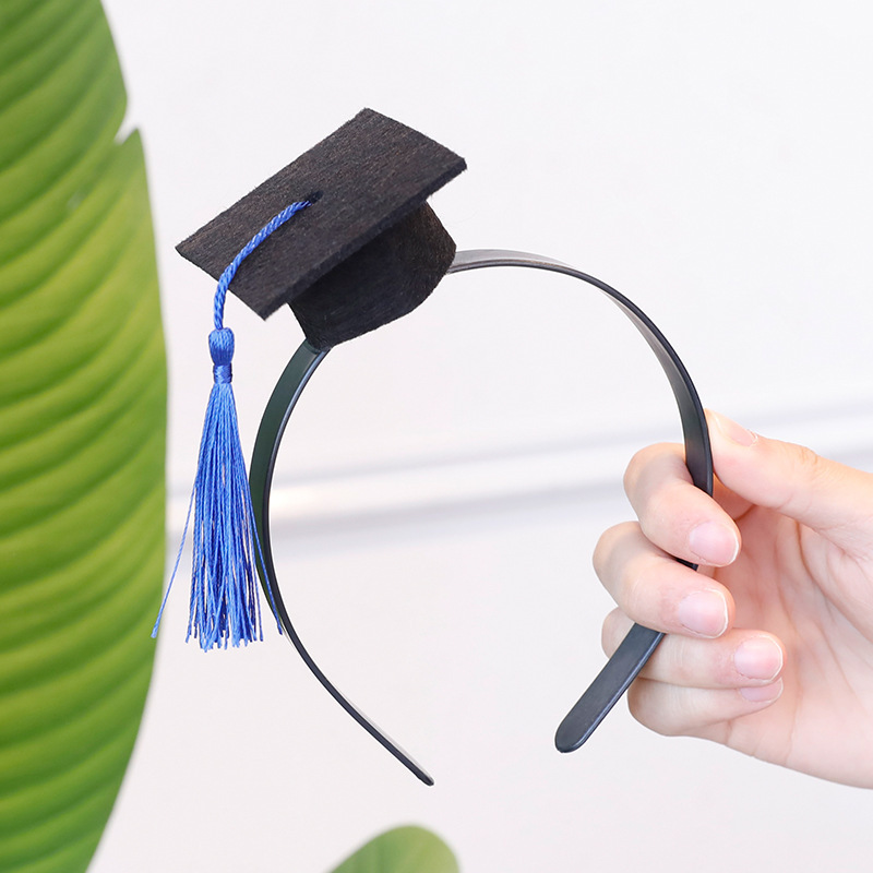 Diadema de gorra de graduación azul