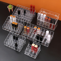 Lipstick storage box dust-proof desktop cosmetics nail polish with cover transparent acrylic lip glaze lipstick storage rack