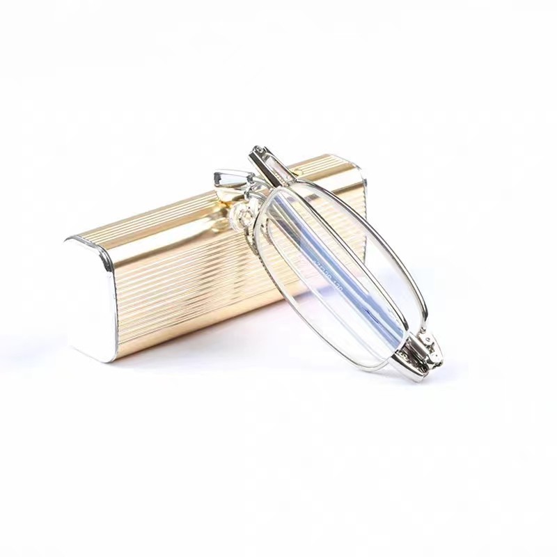 Antenna-style foldable, portable, blue light filtering, telescopic spring leg lighter mini eyeglasses for the elderly