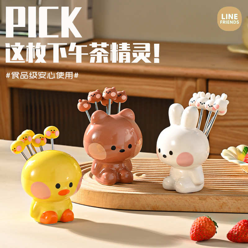 Cartoon fruit fork stainless steel