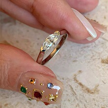 【天使之眼】德国小众马眼钻石戒指女高碳钻轻奢高级感百搭指环戒