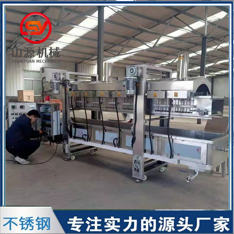全自动鱼豆腐油炸机 自动除渣油炸机设备 鱼豆腐油炸机现货
