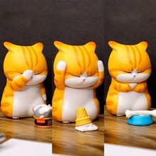3款苦恼猫捏捏乐橘黄色猫咪空想制造不二猫咪办公室小摆件公仔