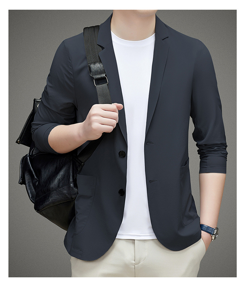 男士单西服春夏季轻薄款冰丝防晒衣高级感商务新款休闲小西装外套详情35