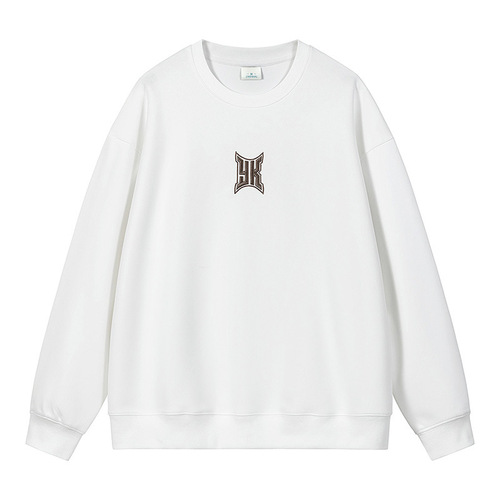 Heavyweight crew neck sweatshirt for men, suitable for spring and autumn, oversized, American style, trendy brand, loose long sleeve T-shirt, student outerwear.