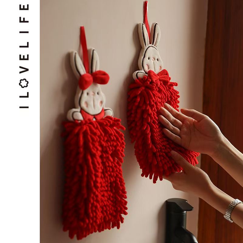 New Style Hanging Chenille Hand Towel, Cute Rabbit Design, Absorbent and Lint-Free, Suitable for Bathroom and Kitchen New Style Hanging Chenille Hand Towel, Cute Rabbit Design, Absorbent and Lint-Free, Suitable for Bathroom and Kitchen