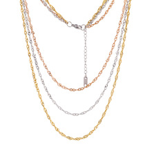 不锈钢三层水波链叠戴项链女百搭18K真空电镀饰品ins风钛钢锁骨链