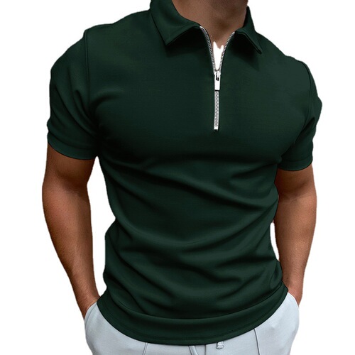 2024 Cross-border Summer Men's Polo Shirt Solid Color Short Sleeve Collar T-shirt Casual Trendy Top Western Men's Clothing