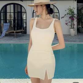 2025新款跨境欧美高叉性感紧身印花速干小胸连体露背游泳衣女泳装