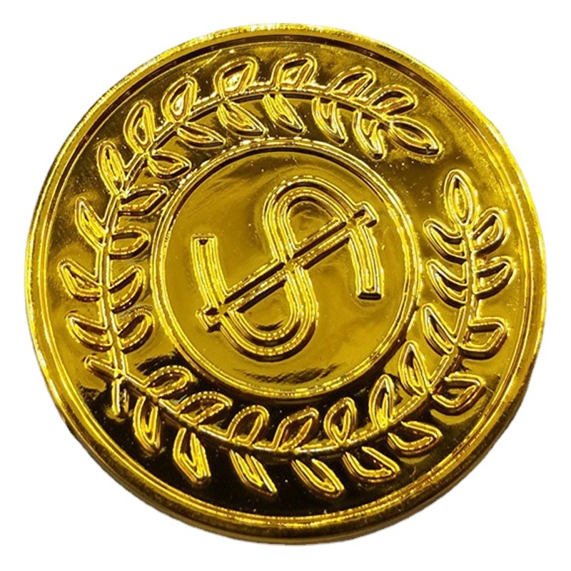 Venta al por mayor pirata oro moneda pirata apoyos actividad tesoro oro moneda niños Juguete plástico pirata oro moneda