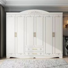 欧式衣柜六门简约现代五门经济型组装板式白色卧室四门木制大衣橱