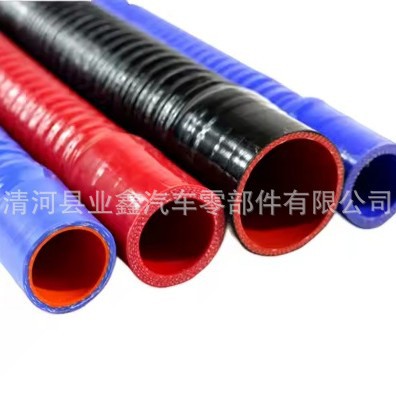 红色蓝色硅胶钢丝管各种型号夹线夹布波纹空气进气软管发动机水管
