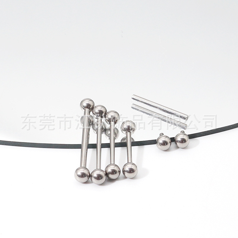 F136チタン舌釘内歯双頭球直棒クロスボーダー熱売g23チタン合金人体穿刺アクセサリー耳橋
