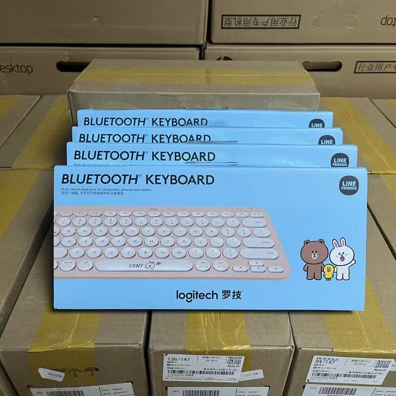 Brand new genuine product, compatible with Logitech K380 Bluetooth keyboard, pink Coni Rabbit, portable, cute and compact keyboard