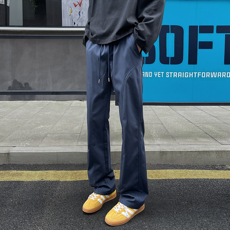 American-Style Flared Pants for Men, Autumn Season, Diagonal Cut, Quick-Dry Softshell Waterproof Windproof Straight-Leg Pants That Make Legs Look Longer, Casual Pants American-Style Flared Pants for Men, Autumn Season, Diagonal Cut, Quick-Dry Softshell Waterproof Windproof Straight-Leg Pants That Make Legs Look Longer, Casual Pants