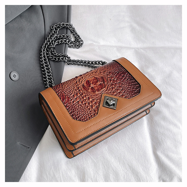 Crocodile Pattern Shoulder Bag For Women Large Capacity Luxury Handbag_voghion.com
