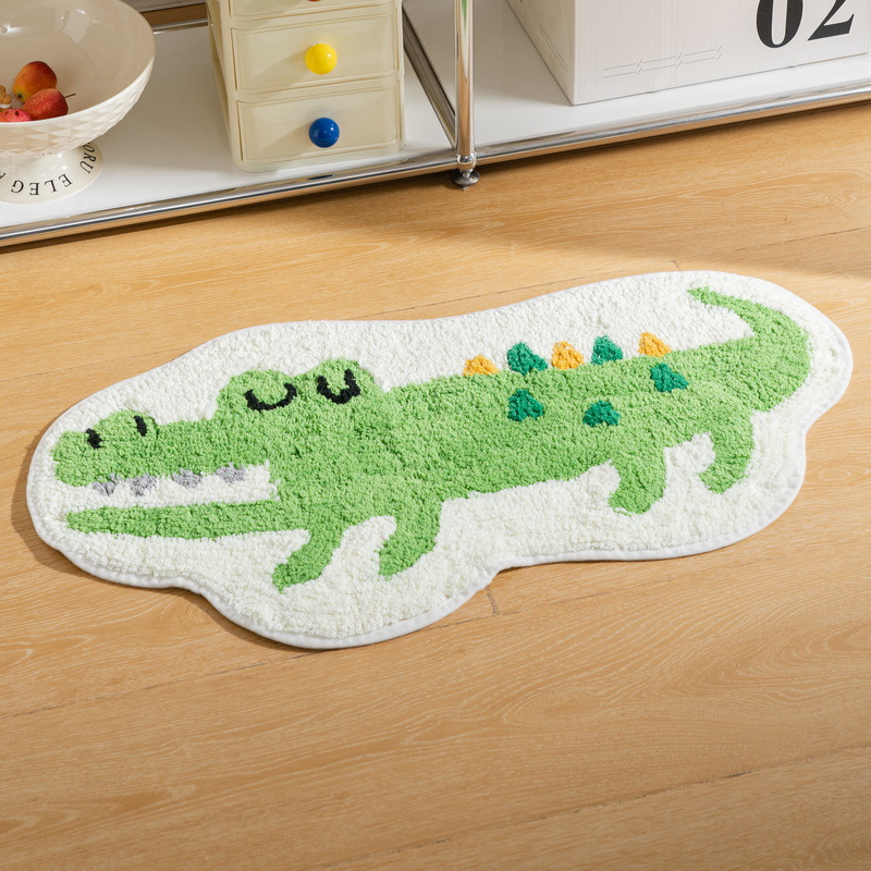 New Shaped Korean Style Pure Cotton Tufted Cartoon Floor Mat Foot Mat Bathroom Absorbent Soft Carpet Bedroom Machine Washable