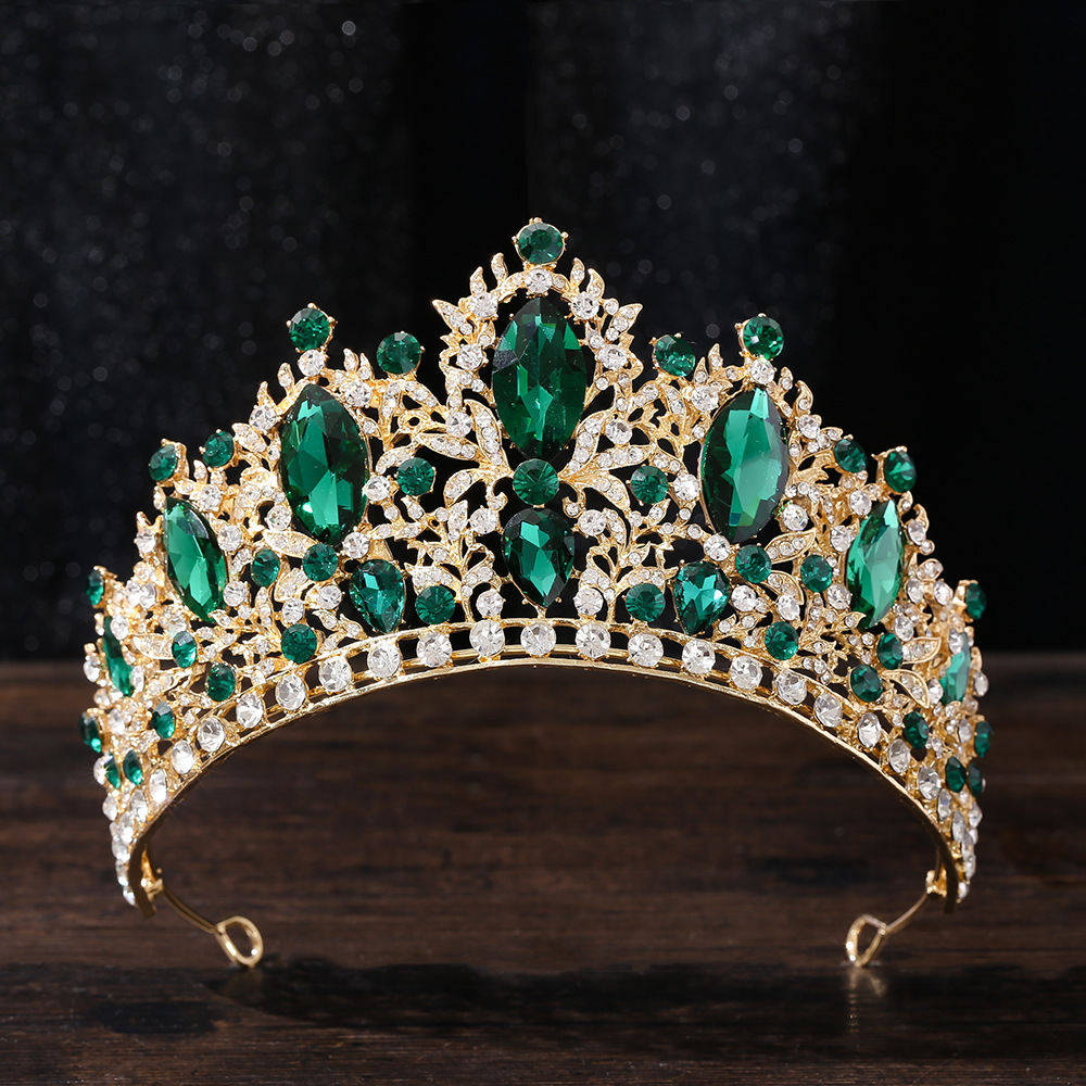Nuevo transfronterizo de lujo goteo de agua de corona corona de novia vestido de novia barroco aleación joyería para el cabello