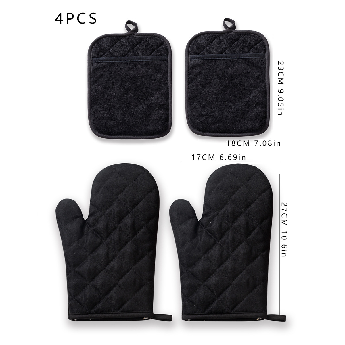 En stock al por mayor del hogar guantes de horno engrosada aislamiento térmico guantes de horno microondas utensilios de cocina para hornear traje resistente a altas temperaturas