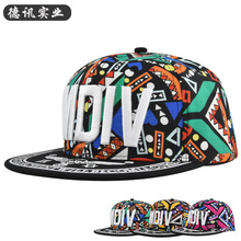 嘻哈帽MDIV印花平檐棒球帽个性嘻哈帽卡车司机帽街舞网帽logo定