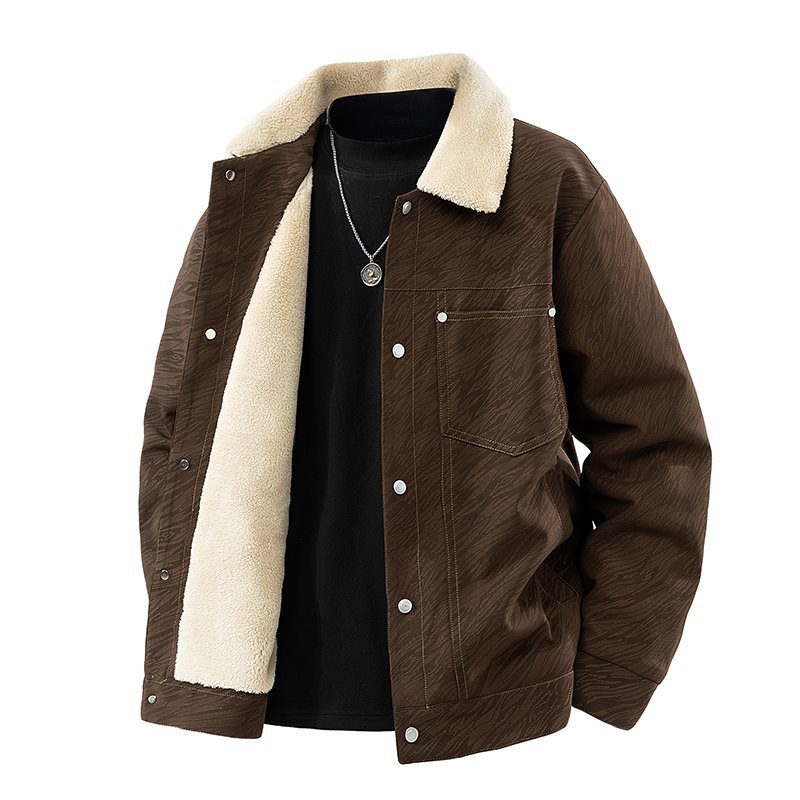 (Price Control 159) 2025 Fleece-Lined Lambskin Jacket, Men's Outdoor Cycling Casual Outerwear